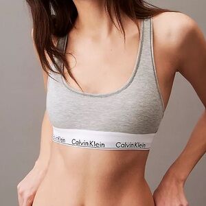 Calvin Klein Gray Scoop-Neck Bralette